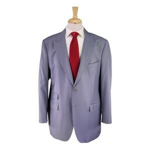 Connaisseur Paris Light Gray Peak Lapel 2-Btn Slim Fit Wool Suit 48R